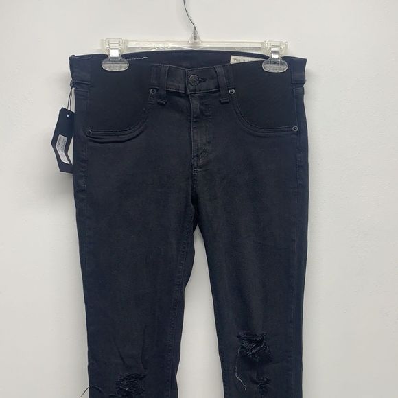 rag & bone Maternity Jeans Black Denim Skinny Legging Night Ripped NWT New 29 - Picture 6 of 14
